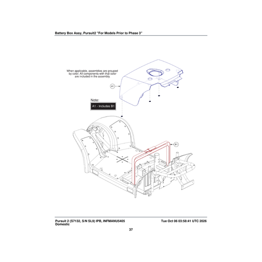 Pride Mobility SHDASMB5802 battery box shroud assembly black parts diagram
