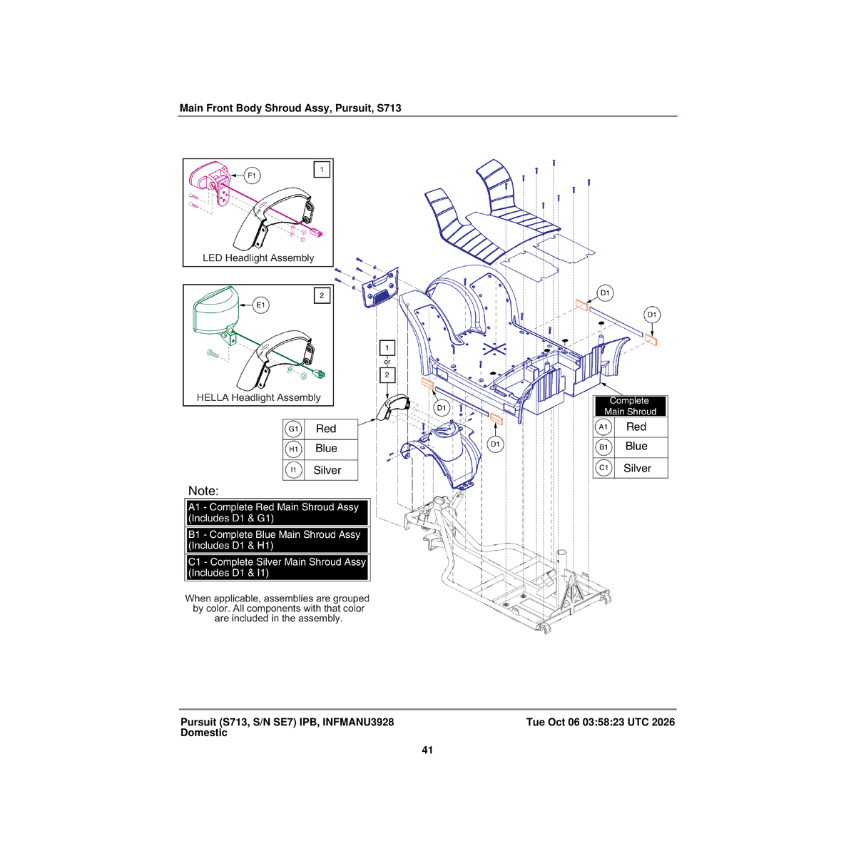Pride Mobility SHDASMB5812 front body shroud assembly candy apple red with black floor mat trend mobil parts diagram