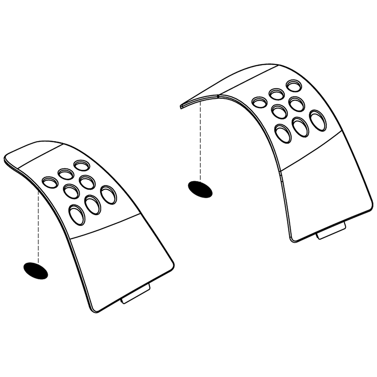 Pride Mobility (SHDASMB6127), blue front body inserts shroud assembly for 4-wheel Go-Go Elite Traveller scooters.