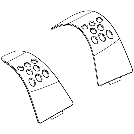 Pride Mobility (SHDASMB6132), red front body inserts shroud assembly for 4-wheel Go-Go Elite Traveller scooters.
