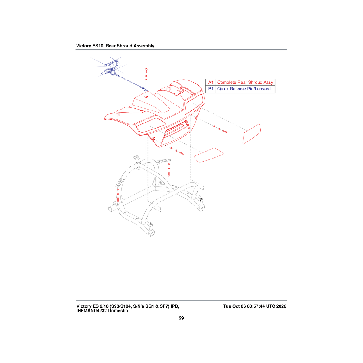 Pride Mobility SHDASMB6433 rear body shroud assembly es-10 parts diagram