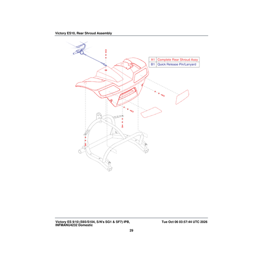 Pride Mobility SHDASMB6433 rear body shroud assembly es-10 parts diagram
