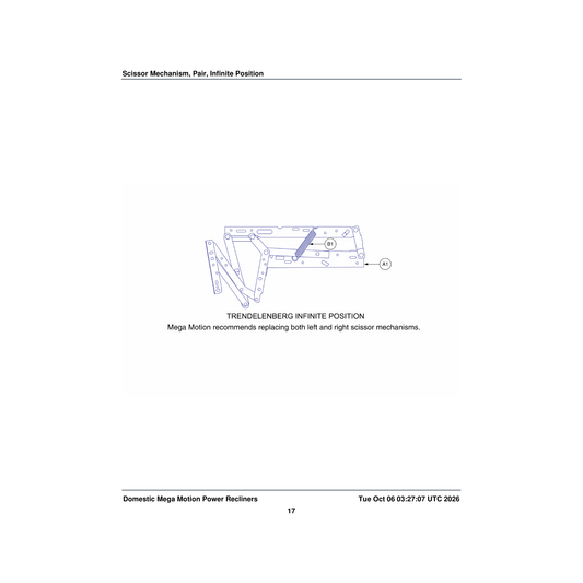 Pride Mobility SPGRAW1100 extension 120mm fl x 16mm od x 2mm wire dia parts diagram