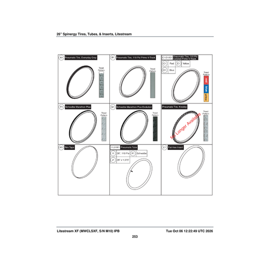 Pride Mobility TIRPNEU1068 tire pneumatic yellow 26 inch (25 -590) 110 psi primo parts diagram
