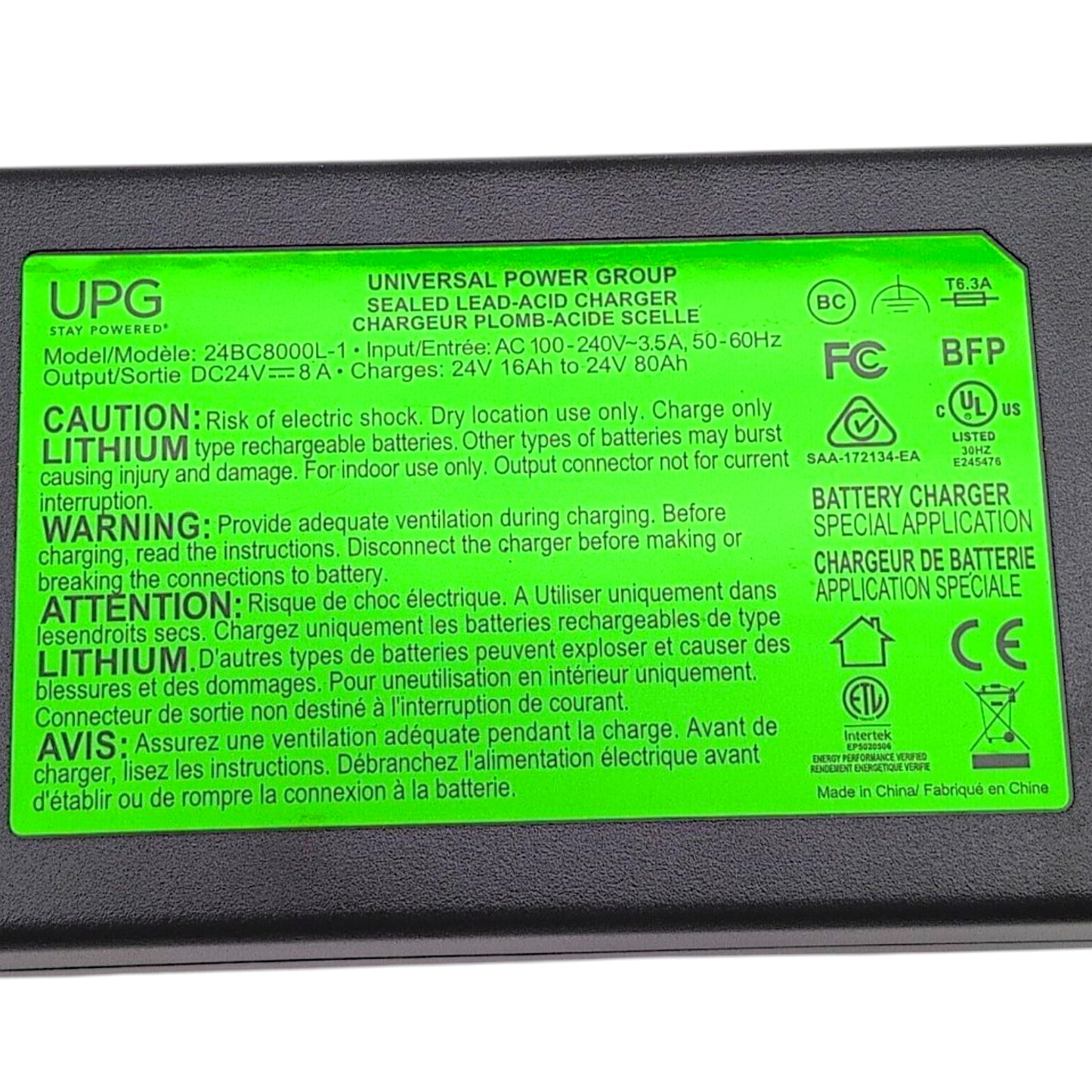 Pride 24V 8A Lithium Charger Pursuit 2 SC7312 - ELE2300934