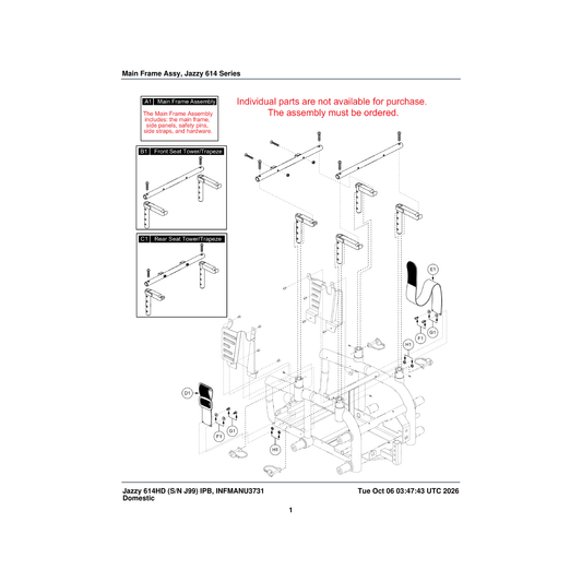 Pride Mobility WASMETR1042 washer flat 4.3 id x 12 od x 1 thk (gb/t 96.1) stl parts diagram