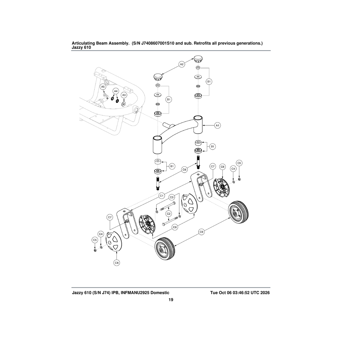 Pride Mobility WASMETR1052 washer flat 10.5 id x 30 od x 2.5 th 300 hv parts diagram