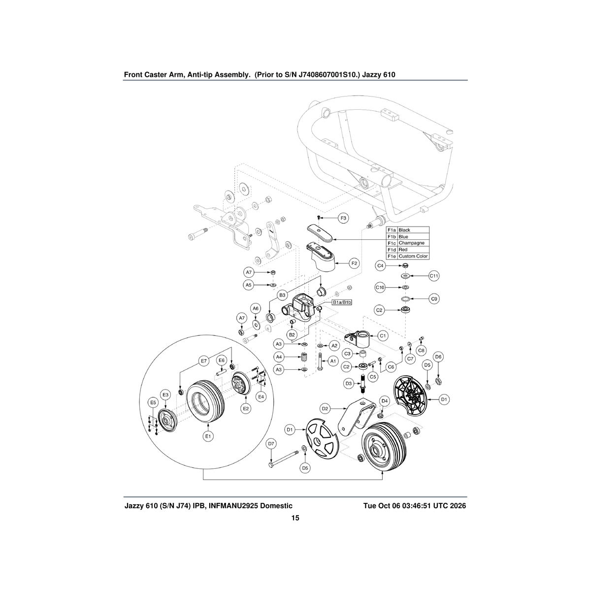 Pride Mobility WASMETR1083 washer flat 6.4 id x 18 od x 1.6 thk hv parts diagram