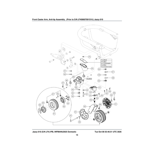 Pride Mobility WASMETR1083 washer flat 6.4 id x 18 od x 1.6 thk hv parts diagram