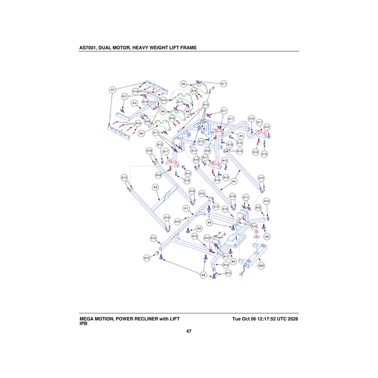 Pride Mobility WASNYLN1004 washer flat nylon .375 id x .625 od x .125 thk parts diagram