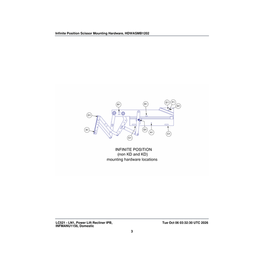 Pride Mobility WASNYLN1030 washer nylon .385idx1.0odx3/8 inch t parts diagram