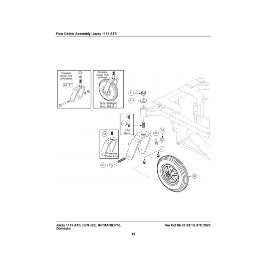 Pride Mobility WASSTND1034 washer flat 0.504 id x 1.062 od x 0.062 thk parts diagram