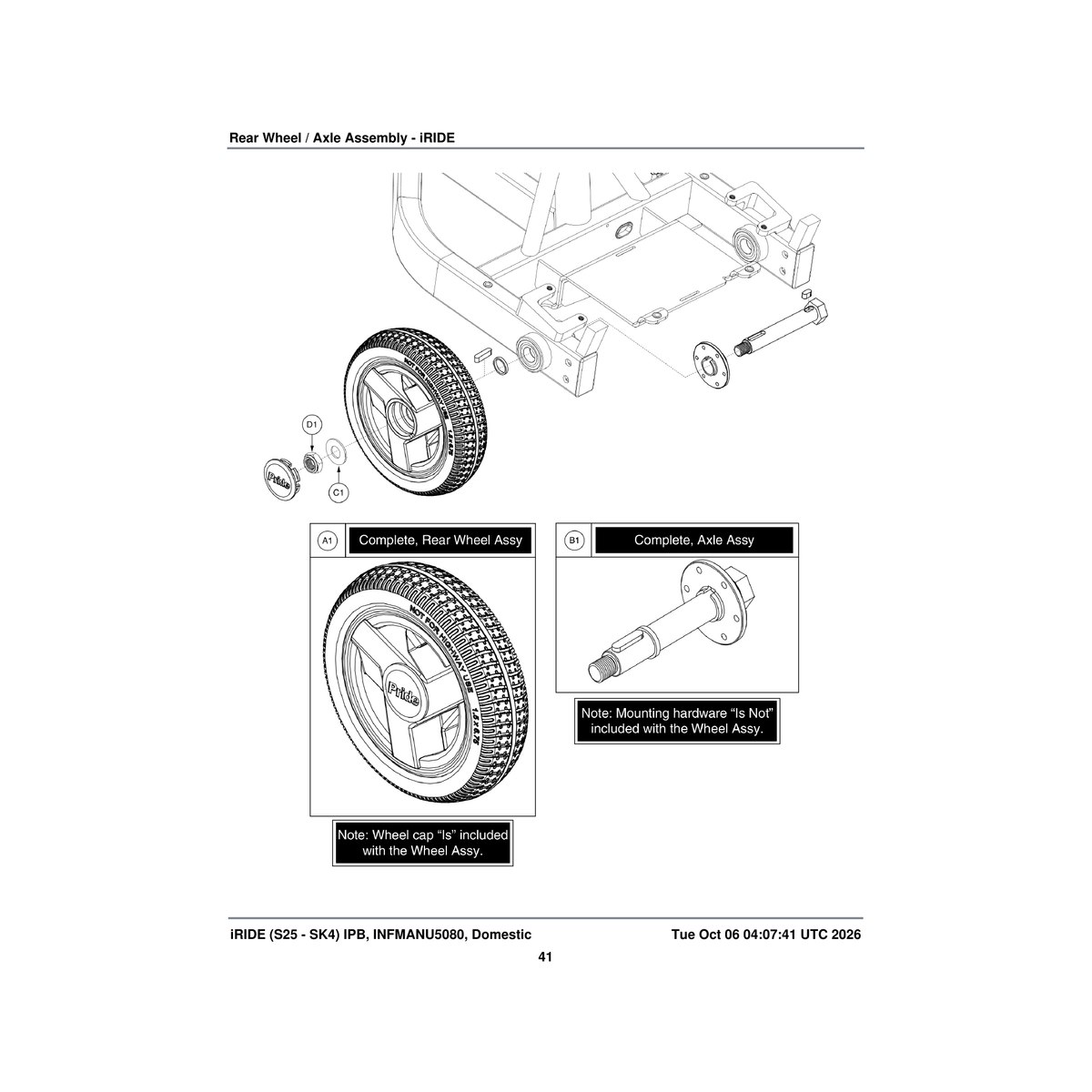 Pride Mobility WASSTND1134 washer flat 0.50 id x 1.0625 od x 0.0625 th asme b18.21.1 parts diagram