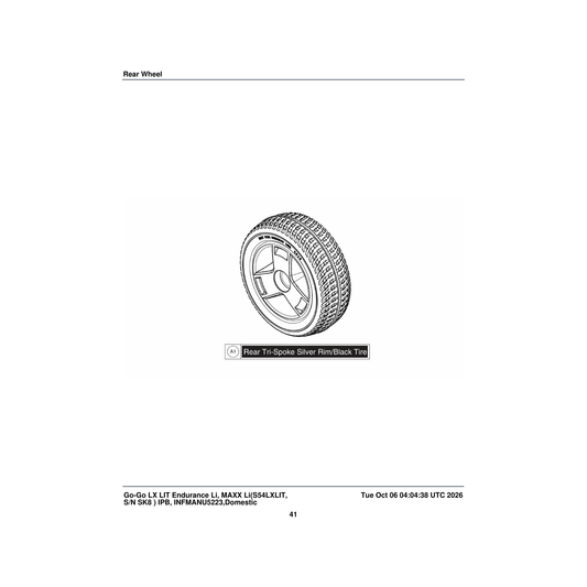 Pride Mobility WHL125423 extended hub wheel assembly polyurethane foam silver rim/black tire tri-spoke 2.5 x 8 inch parts dia
