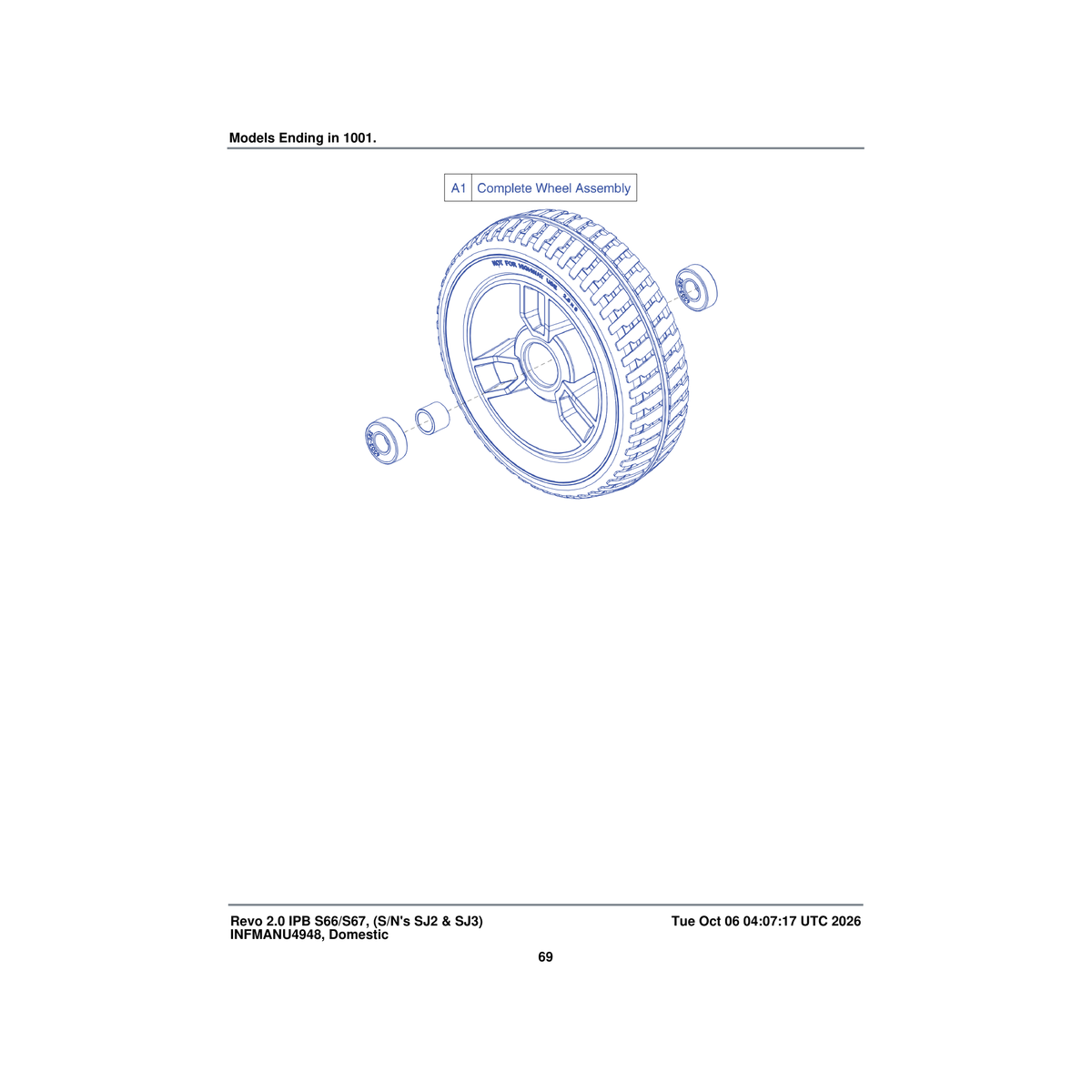 Pride Mobility WHL1612139 wheel assembly 9-inch front parts diagram