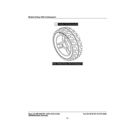 Pride Mobility WHL1712787 wheel assembly 9-inch front 2.0 parts diagram