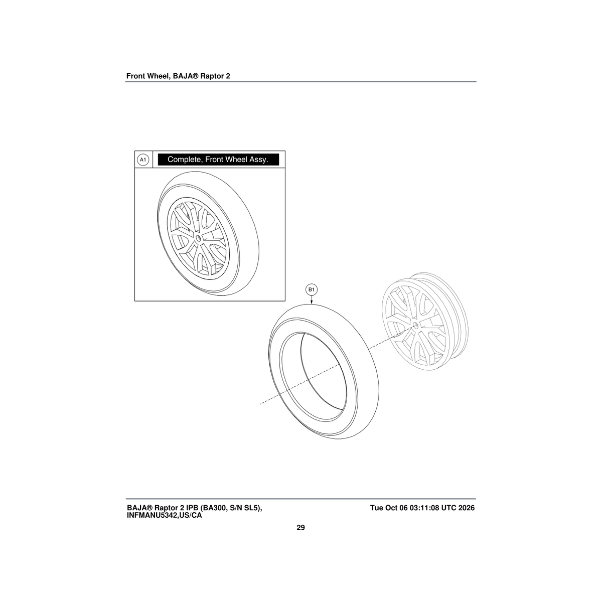 Pride Mobility WHL2007338 front wheel assembly with bearings 16 inch sport tread parts diagram