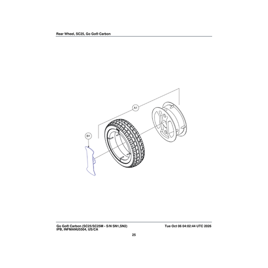 Pride Mobility WHL2402051 wheel inserts rear (innuovo: d0101810) parts diagram