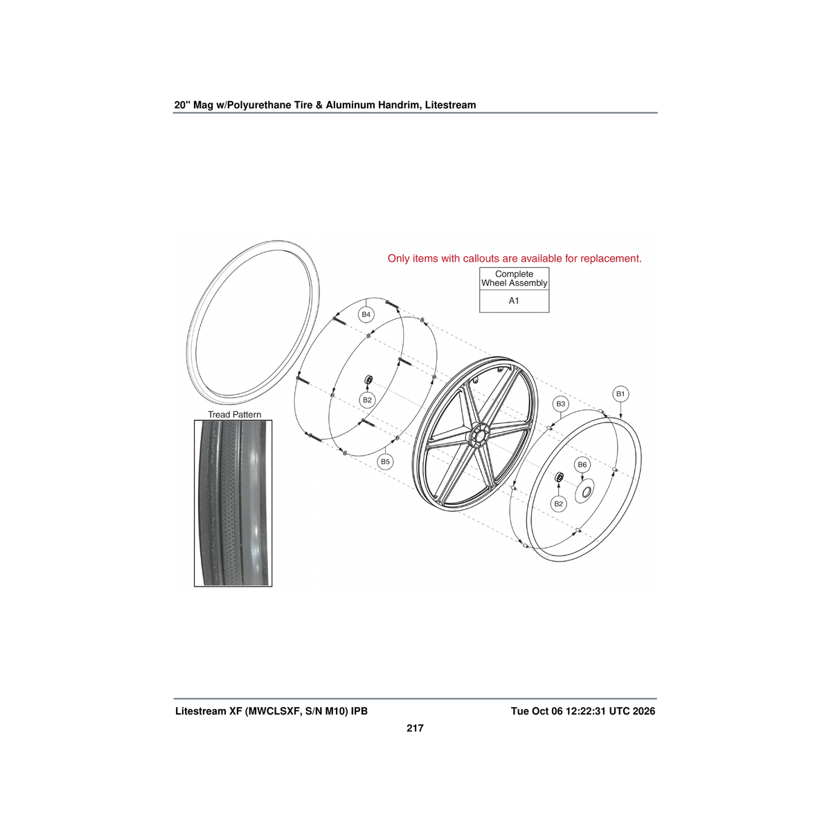 Pride Mobility WHLASMB1702 polyurethane wheel assembly 20'' x 1.375'' aluminum push rim parts diagram