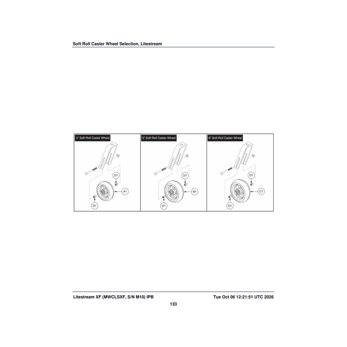 Pride Mobility WHLASMB1953 caster wheel assembly flat free aluminum mags 4 inch soft parts diagram