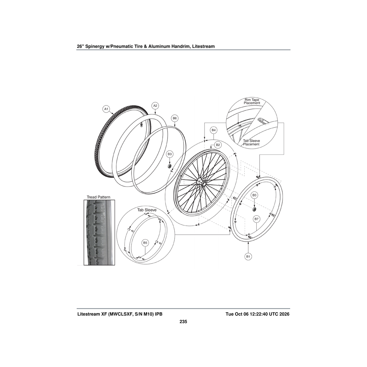 Pride Mobility WHLRIMS1149 wheel push rim aluminum 26'' x 0.75'' parts diagram