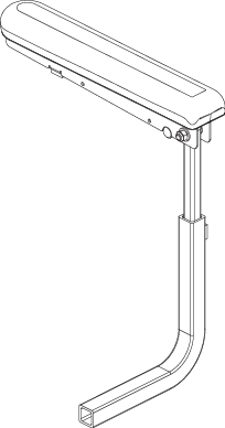 Pride Mobility CRS-22 Seat Armrest Assembly, Right part number ARM151658, parts drawing