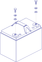 Pride Mobility Nano-Silica Battery 12V 35Ah U1 part number BAT2008430, parts drawing