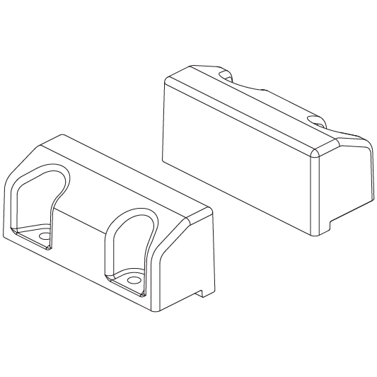 Pride Mobility Power Seat Battery Spacer Bracket, Black part number DWR1020E056, parts drawing