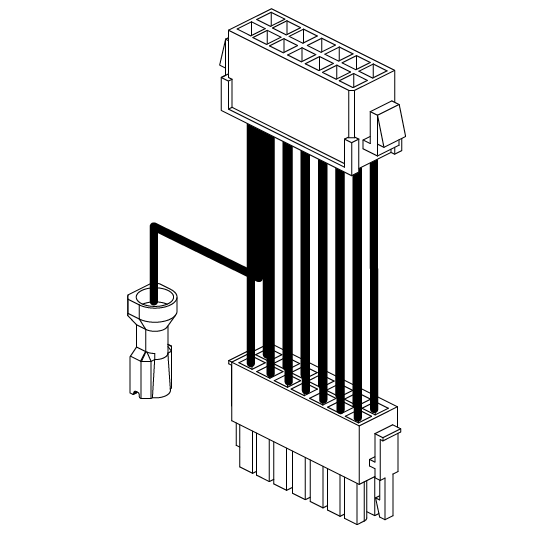 Pride Mobility 6 in Shielded Jumper Harness, R-Series part number DWR9966H037, parts drawing