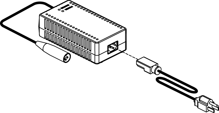 Pride Mobility Off-Board Battery Charger 3.5A with USA Cordset part number ELE1803400, parts drawing