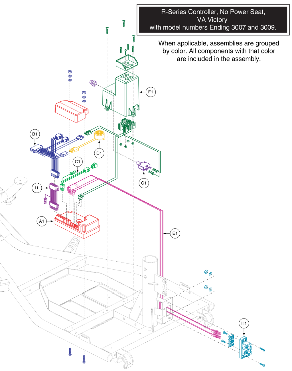 Pride IPB parts diagram showing Dynamic Controller with LED Meter, 90 Amp, Universal, part number ELE2004892