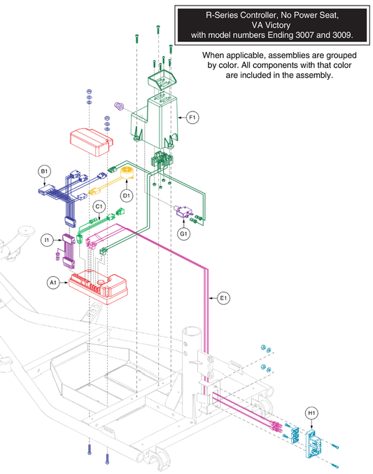 Pride IPB parts diagram showing Dynamic Controller with LED Meter, 90 Amp, Universal, part number ELE2004892