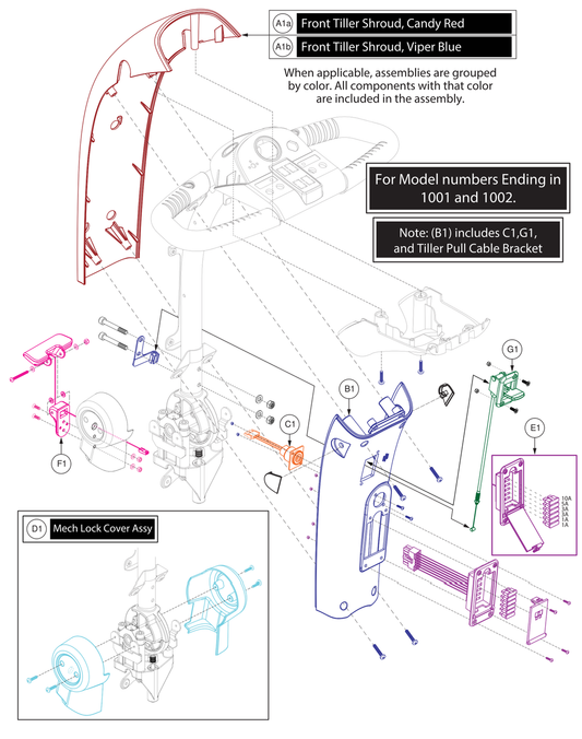 Pride IPB parts diagram showing Magnetic Ring Cup Assembly with Panel Mount Connector, part number ELE2006866