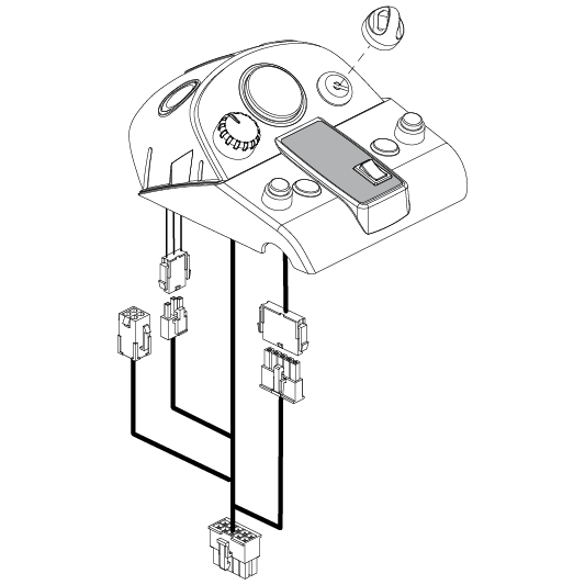 Pride Mobility Economy Console Assembly part number ELEASMB5404, parts drawing