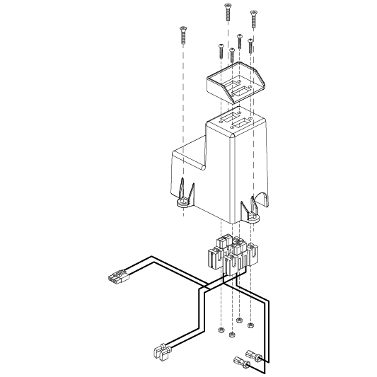 Pride Mobility Battery Connection Assembly with 40 Amp Circuit Breaker, SC609/SC709 part number ELEASMB6060, parts drawing