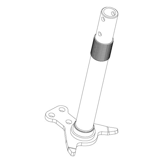 Pride Mobility Steering Stem Frame Assembly, 4-Wheel part number FRMASMB11386, parts drawing