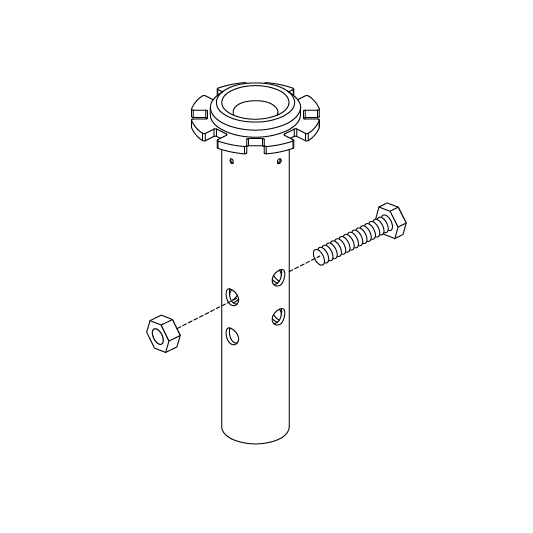 Pride Mobility Upper Seat Post Assembly, 8 Position Multi-Hole part number FRMASMB11389, parts drawing