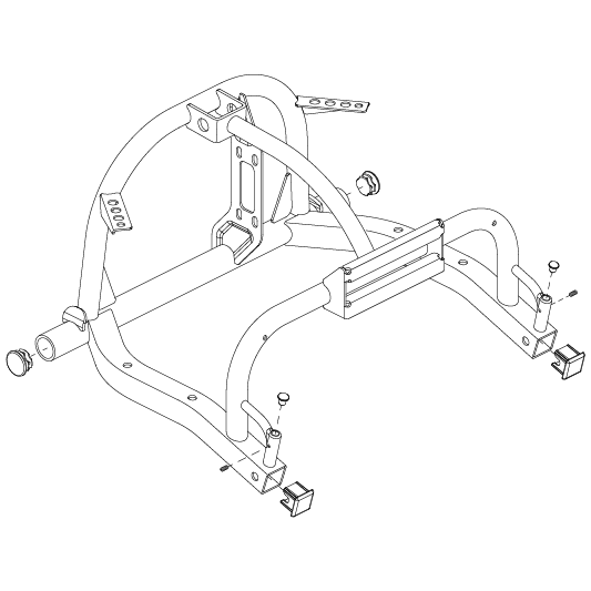 Pride Mobility Rear Frame Assembly, 3 and 4 Wheel part number FRMASMB11391, parts drawing