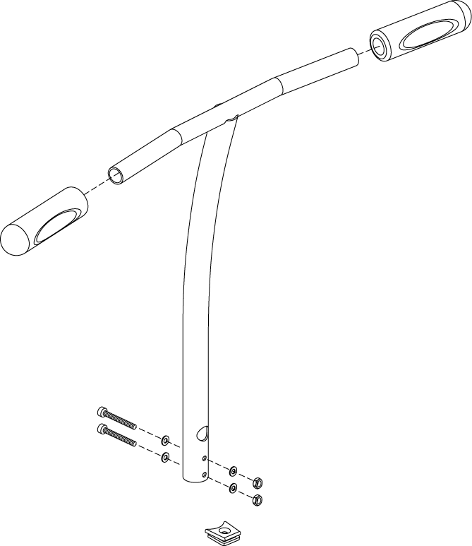 Pride Mobility Standard Tiller Assembly, 4-Wheel part number FRMASMB9234, parts drawing