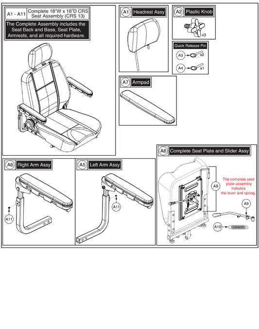 Pride IPB parts diagram showing Seat Plate Extension Spring, part number HDW145501