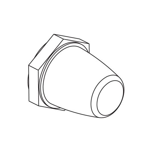 Pride Mobility Circuit Breaker Weather Cap with M11-1.0 Nut part number INDPART2420, parts drawing