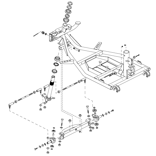 Pride Mobility 10 Inch Front Frame Kit, 4-Wheel, SC710 Power Seat part number KIT1800752, parts drawing
