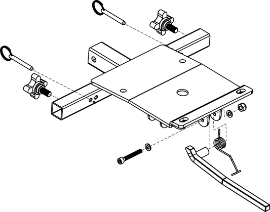 Pride Mobility Seat Plate Assembly, Go-Go part number MEC152067, parts drawing