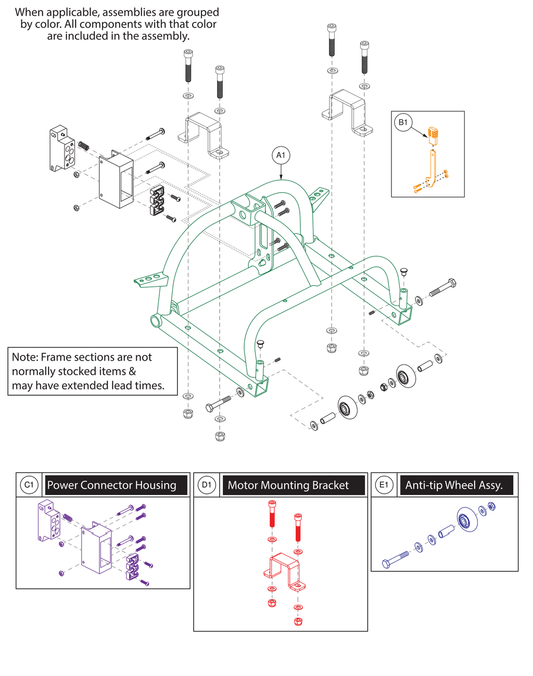 Pride IPB parts diagram showing Freewheel Lever Assembly, part number MEC160304