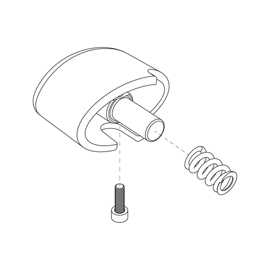 Pride Mobility Tiller Lock Knob Assembly part number MEC1703628, parts drawing