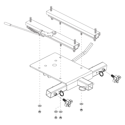 Pride Mobility Platform Seat Frame Assembly with Sliders, Molded Plastic Seat part number MEC1800114, parts drawing