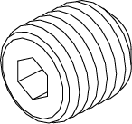 Pride Mobility Cup Point Set Screw M8x1.25 x 8 part number SCRSETS1104, parts drawing