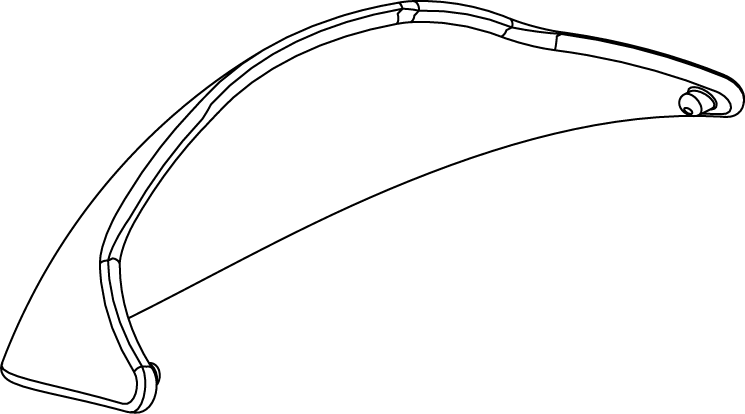 Pride Mobility Blue Tiller Shield Shroud Assembly part number SHDASMB4680, parts drawing