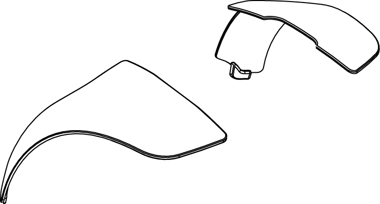 Pride Mobility Rear Body Insert Shroud Assembly, Blue part number SHDASMB4682, parts drawing