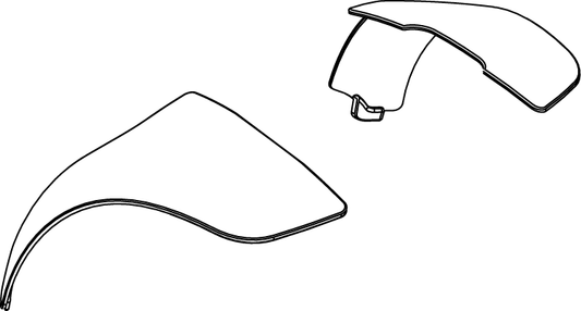 Pride Mobility Rear Body Insert Shroud Assembly, Blue part number SHDASMB4682, parts drawing